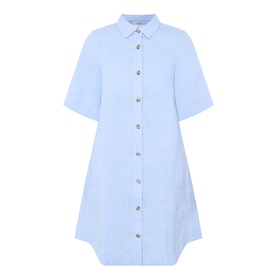Sardiae Linen Mini Shirt Dress