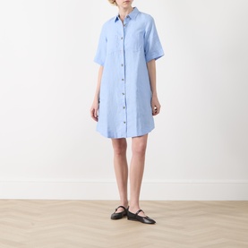 Sardiae Linen Mini Shirt Dress