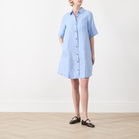 Sardiae Linen Mini Shirt Dress