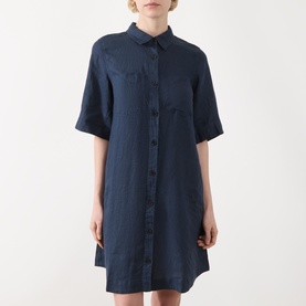 Sardiae Linen Mini Shirt Dress