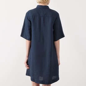 Sardiae Linen Mini Shirt Dress