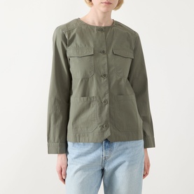 Aziza Collarless Overshirt