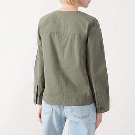 Aziza Collarless Overshirt