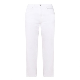 Part Two Judyas Cropped Straight Leg Jeans in white, five-pocket style with belt loops and fly zip fastening