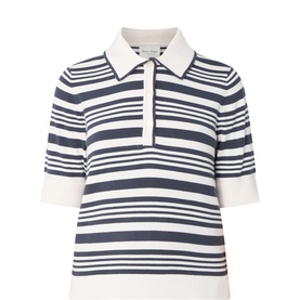 Anetti Striped Knitted Polo Sweater