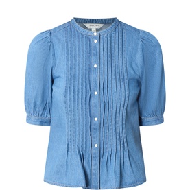 Alesia Pleated Denim Shirt