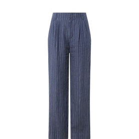 Aliya Pinstripe Linen Trousers
