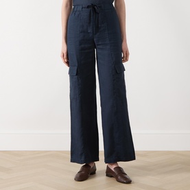 Atena Linen Utility Straight Leg Trousers