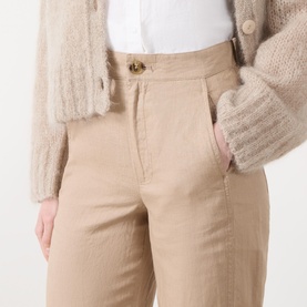 Atima Linen High-Rise Straight Leg Trousers