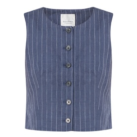 Azania Pinstripe Linen Waistcoat