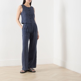 Azania Pinstripe Linen Waistcoat