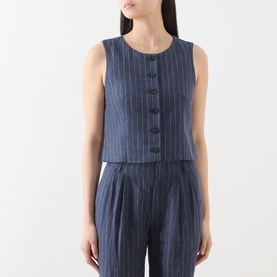 Azania Pinstripe Linen Waistcoat