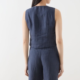 Azania Pinstripe Linen Waistcoat