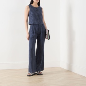 Azania Pinstripe Linen Waistcoat