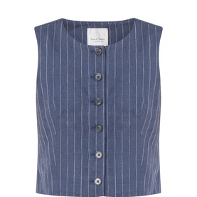 Azania Pinstripe Linen Waistcoat