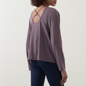 Soft Flow Strappy Back Boxy Long Sleeve Top