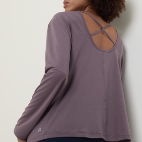 Soft Flow Strappy Back Boxy Long Sleeve Top