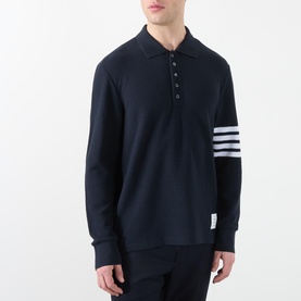 Textured 4-Bar Polo Shirt