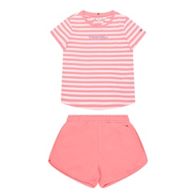 Stripe Logo T-Shirt & Shorts Two-Piece Set