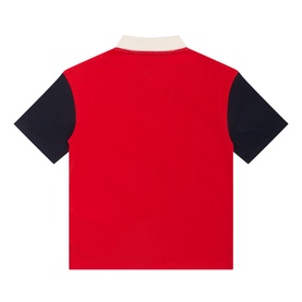Flag Logo Colour-Blocked Rugby Polo Shirt