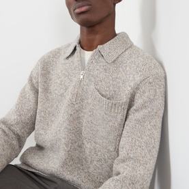 Alpha Plain Stitch Zip Polo