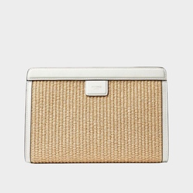 Avenue Raffia Logo Clutch