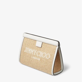 Avenue Raffia Logo Clutch