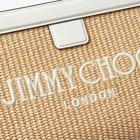 Avenue Raffia Logo Clutch