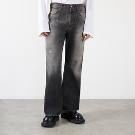 2021M Paint Splatter Mid-Rise Wide Leg Jeans