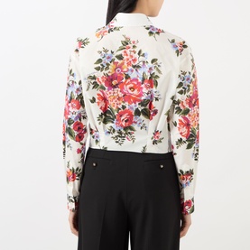Flower Bouquet Print Knot Blouse