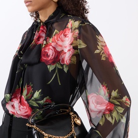 Floral Sheer Silk Blouse