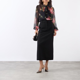 Floral Sheer Silk Blouse