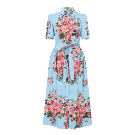 Floral Belted Shirt Dress