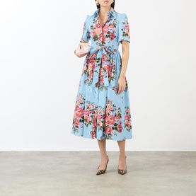 Floral Belted Shirt Dress