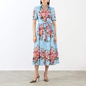 Floral Belted Shirt Dress