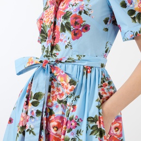 Floral Belted Shirt Dress