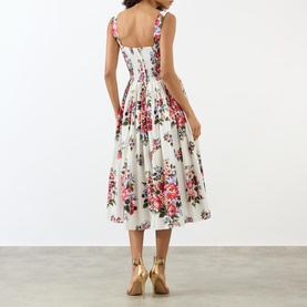Flower Bouquet Print Dress
