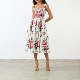 Flower Bouquet Print Dress