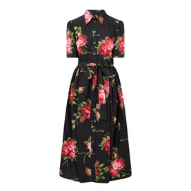 Floral Belted Shirt Dress