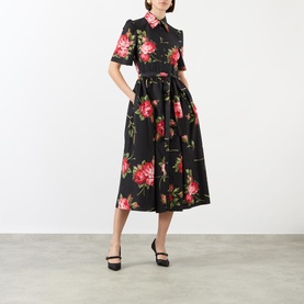 Floral Belted Shirt Dress