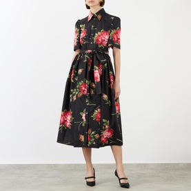 Floral Belted Shirt Dress