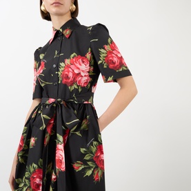Floral Belted Shirt Dress