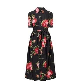 Floral Belted Shirt Dress