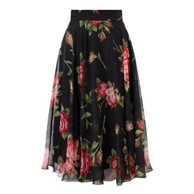 High-Rise Floral Flared Skirt