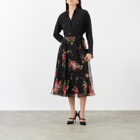 High-Rise Floral Flared Skirt