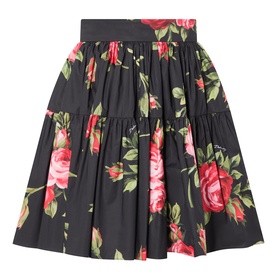 High-Rise Floral Pleated Mini Skirt