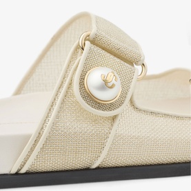 Fayence Metallic Mesh Sandals