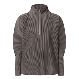 Pleated Half Zip Sweatshirt