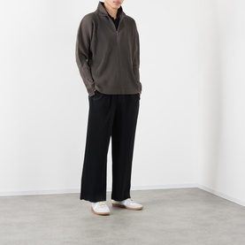Pleated Half Zip Sweatshirt