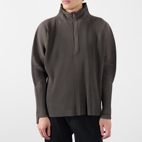Pleated Half Zip Sweatshirt